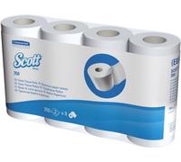 Scott® 8519 Toilet Tissue en petits rouleaux - 2 plis, micro-gaufrage, blanc brillant, rouleau de 350 feuilles, 8 rouleaux par paquet