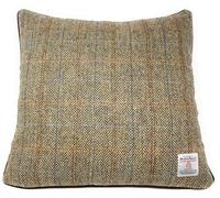 Scott and MacKenzie Harris Tweed Housse de coussin carrée double face Motif chevrons Marron