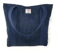 Scott and MacKenzie Harris Tweed Sac Tote Traditionnel Chevrons Bleu Marine