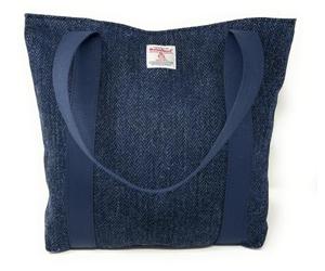 Scott and MacKenzie Harris Tweed Sac Tote Traditionnel Chevrons Bleu Marine