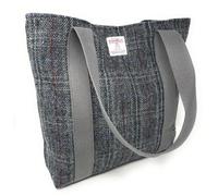 Scott and MacKenzie Harris Tweed Sac Tote Traditionnel Gris à Tartan