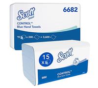 Scott Control Essuie-mains enchevêtrés 6682 - Essuie-mains bleus - 15 paquets x 240 essuie-mains en papier pliés en V (3 600 au total)