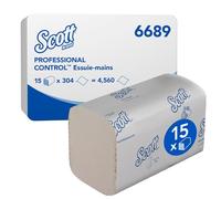 Scott Control Interfold Hand Towels 6689 - Disposable Paper Towels - 15 Packs x 304 White Hand Towels (4,560 Total)