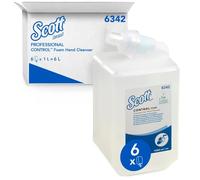 Scott Control savon mousse pour les mains pour un usage fréquent 6342 - Savon mousse non parfumé pour les mains - 6 recharges x 1 litre de Savon mousse transparent pour les mains (6 litres au total)