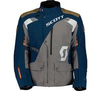 Scott Dualraid Dryo, veste textile imperméable 4XL Bleu Foncé/Gris/Marron Bleu Foncé/Gris/Marron