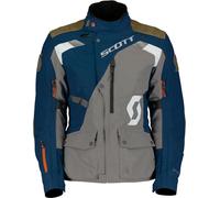 Scott Dualraid Dryo, veste textile imperméable pour femmes 46 Bleu Foncé/Gris/Marron Bleu Foncé/Gris/Marron