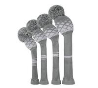 Scott Edward Couvre Club Golf Bois Housse Pom Pom Driver Fairway Hybrid 4 Pack Set de Golf pour Driver (460 CC) pour Fairways Hybrides/UT， #1#3#7#UT
