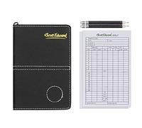 Scott Edward Golf Scorecard Cover Leather Scorecard Stand statistiques et Score Tracking imperméable Doux épais Gris/Noir/Bleu/Orange