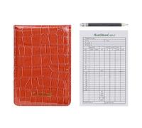 Scott Edward Golf Scorecard Cover Leather Scorecard Stand statistiques et Score Tracking imperméable Doux épais Gris/Noir/Bleu/Orange
