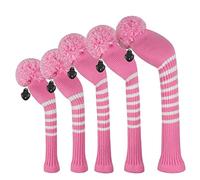 Scott Edward Lot de 5 Housses de tête de Golf en Tricot pour Bois,Golf Couvre-Bois à Pompon Adulte Unisexe
