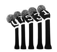 Scott Edward Lot de 5 Housses de tête de Golf en Tricot pour Bois,Golf Couvre-Bois à Pompon Adulte Unisexe