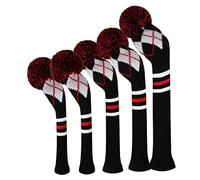 Scott Edward Lot de 5 Housses de tête de Golf en Tricot pour Bois,Golf Couvre-Bois à Pompon Adulte Unisexe