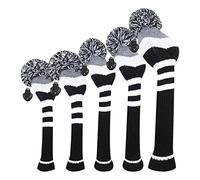 Scott Edward Lot de 5 Housses de tête de Golf en Tricot pour Bois,Golf Couvre-Bois à Pompon Adulte Unisexe