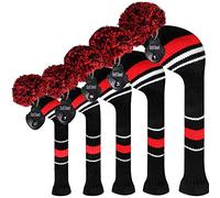 Scott Edward Lot de 5 Housses de tête de Golf en Tricot pour Bois,Golf Couvre-Bois à Pompon Adulte Unisexe