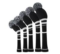 Scott Edward Lot de 5 Housses de tête de Golf en Tricot pour Bois,Golf Couvre-Bois à Pompon Adulte Unisexe