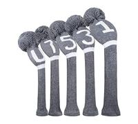 Scott Edward Lot de 5 Housses de tête de Golf en Tricot pour Bois,Golf Couvre-Bois à Pompon Adulte Unisexe