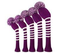 Scott Edward Lot de 5 Housses de tête de Golf en Tricot pour Bois,Golf Couvre-Bois à Pompon Adulte Unisexe