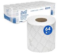 Scott Essential Papier toilette en rouleau standard 8519 - 2 plis - 64 rouleaux de 350 feuilles blanches (22 400 feuilles au total)