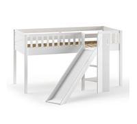 Vipack Lit mezzanine Scott en bois de pin massif avec toboggan 90 x 200 cm Blanc STHSGB14