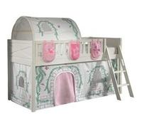 Scott Lit Mezzanine et Rideau Birdy, Tunnel et 3 Sacs Rangement Assortis Rose G
