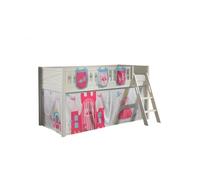 Scott Lit Mezzanine et Rideau Princess 3 Sacs Rangement