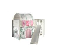 Scott Lit Mezzanine Toboggan et Rideau Birdy, Tunnel et Ses 3 Sacs Rangement Assortis