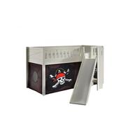 Vipack Lit mezzanine Scott – Toboggan et rideau Caribian Pirates