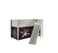 Vipack Lit mezzanine Scott – Toboggan et rideau Caribian Pirates