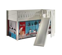 Scott Lit Mezzanine Toboggan et Rideau Pet Shop Multicolore