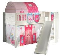 Scott Lit Mezzanine Toboggan et Rideau Princess, Tunnel et 3 Sacs Rangement