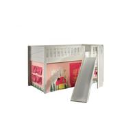 Lit Enfant Toboggan & Tente "Scott Spring" 90x200cm Blanc