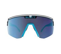 Scott - Sunglasses Sport Shield S3 - Lunettes vélo - black / neon blue / glas amp beryl blue chrome