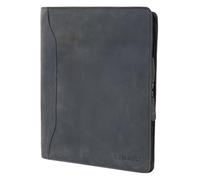 'Scott' Porte-Documents en Cuir Vintage | Chemise A4 12,2 Pouces | Organiseur de Haute qualité avec Fermeture éclair pour Affaires et Bureau, Couleur:Carbon - Gris