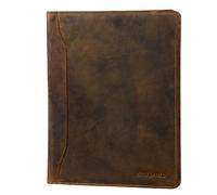'Scott' Porte-Documents en Cuir Vintage | Chemise A4 12,2 Pouces | Organiseur de Haute qualité avec Fermeture éclair pour Affaires et Bureau, Couleur:Marron Moyen