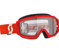 Scott Primal Clear Lunettes de motocross, Rouge/Blanc, Taille unique