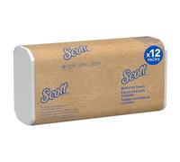 Scott Professional Lot de 12 serviettes en papier universelles multi-pliées, en vrac (03650), poches absorbantes, blanches, 23,4 x 23,9 cm, compressées, compactes