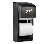 Scott Professional Vertical Standard Roll Toilet Paper Dispenser (09021), Dual Capacity, Black, 6.0"x13.6"x6.6" (Qty 1)