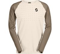 Scott - T-shirt de VTT stretch, respirant et résistant - Trail Vertic Pro LS Tee M Cotton White Toast Beige pour Homme - Taille M - Blanc Blanc M