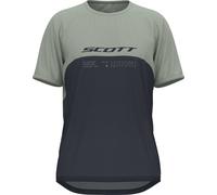 Scott - T-shirt de VTT en coton biologique et polyester recyclé, respirant et léger - Vertic DRI SS Tee M Dark Blue Spray Grey pour Homme en Coton - Navy S