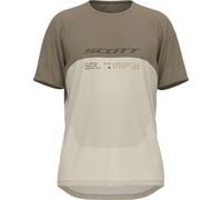 Scott - T-shirt de VTT en coton biologique et polyester recyclé technique et léger - Vertic DRI SS Tee M Cotton White Toast Beige pour Homme en Coton Blanc S