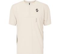 Scott - T-shirt de VTT stretch et respirant avec col zippé - Vertic Zip SS Tee M Cotton White Toast Beige pour Homme - Taille S - Blanc Blanc S