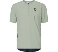 Scott - T-shirt de VTT stretch et respirant avec col zippé - Vertic Zip SS Tee M Spray Grey Dark Blue pour Homme - Taille S - Gris Gris S