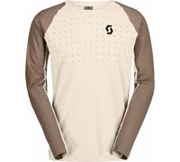 Scott - T-shirt de VTT stretch, respirant et résistant - Trail Vertic Pro LS Tee M Cotton White Toast Beige pour Homme - Taille M - Blanc Blanc M