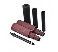 SCOTTCHEN PRO Adaptateur pour ponceuse à broche 11,4 cm x 1,27 cm avec kit de tambour de ponçage en caoutchouc OD 3/4", 2,54 cm, 3,8 cm et manchons en papier de verre Grain 80,120 - S/16