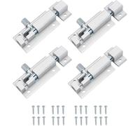 scottchen Pro Lot de 4 loquets de porte coulissante, boulon à barillet avec base en alliage d'aluminium et noyau de loquet en acier inoxydable, verrou de porte coulissante robuste et solide, vis