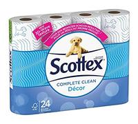 SCOTTEX Classic Décor - Papier Toilette 2 plis (24 rouleaux) - doux et résistant - solution 3 en 1