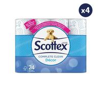 Scottex Classic Décor, Papier Toilette 2 Plis Doux Et Résistant - 4x24 Rouleaux