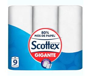 Scottex Papier de cuisine géant 9 rouleaux XXL avec 80 % de papier en plus | Rouleau de cuisine multifonction, haute absorption et résistance | Certifié FSC | Format économique