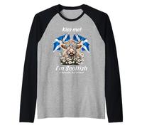 Scottish Ancestry Funny Kiss Me I'm Scottish St Patrick Manche Raglan