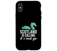 Scottish Calling & I Must go Scottish Meme Loch Ness Monster Coque pour iPhone X/XS